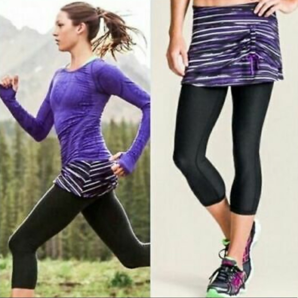 Athleta Cuteness 2 in 1 Skirted Crop Leggings